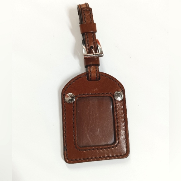 Prada Handbags - PRADA Genuine Leather Bag Luggage Tag w/ Buckle Strap